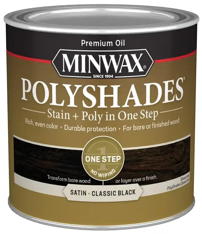 Polyshades Wood Stain, Classic Black Satin, 1/2 Pt.
