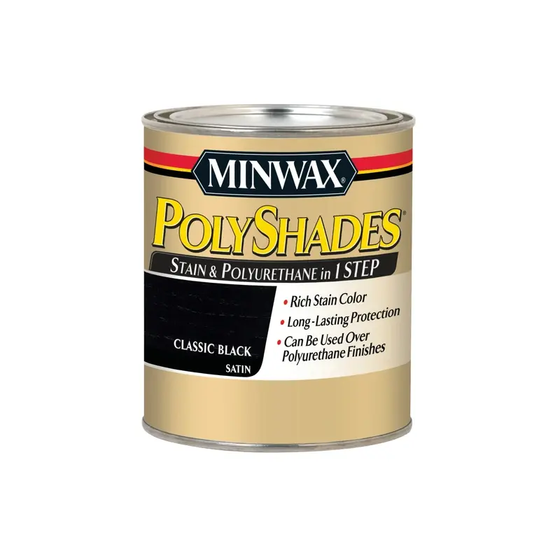 Polyshades Wood Stain, Classic Black Satin, Qt.