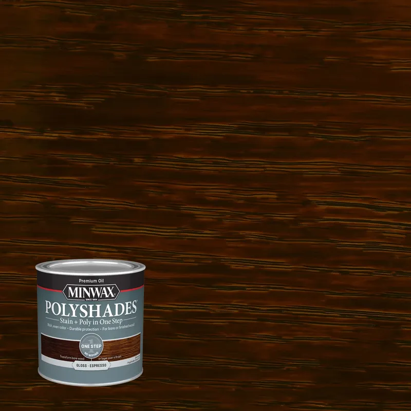 Polyshades Wood Finish + Polyurethane, Espresso Gloss, 1/2 Pt.