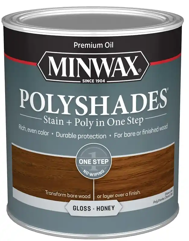 Polyshades Wood Finish + Polyurethane, Honey Gloss, Qt.