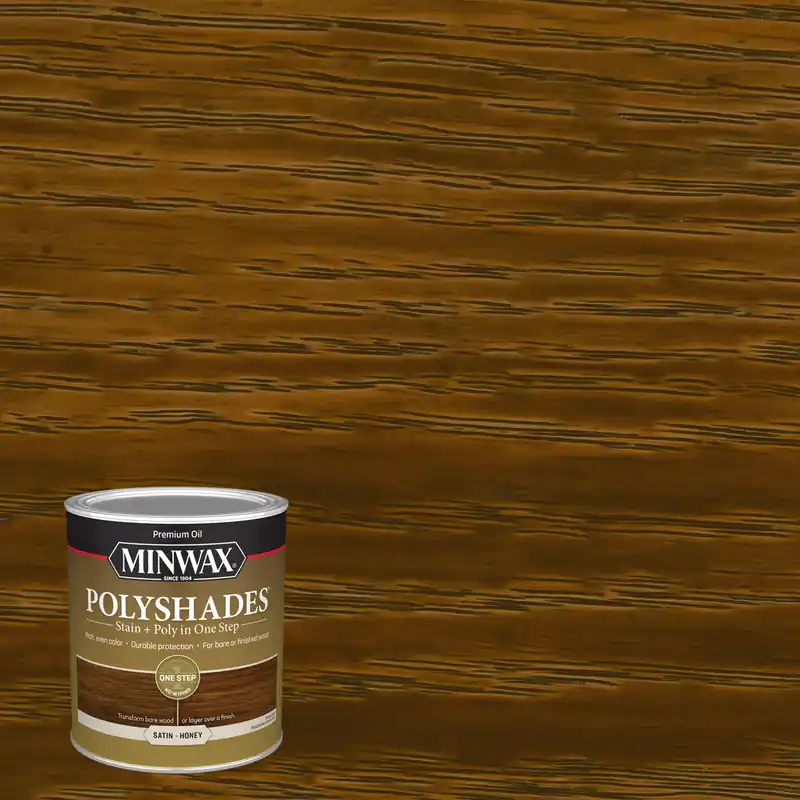 Polyshades Wood Finish + Polyurethane, Honey Satin, Qt.
