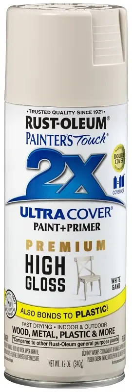 Painter‘s Touch 2x Ultra Cover High-gloss White Sand Paint+primer Spray Paint 12 Oz