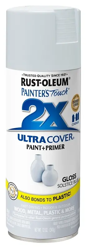 Painter‘s Touch 2x Spray Paint + Primer, Gloss Solstice Blue, 12 Oz.
