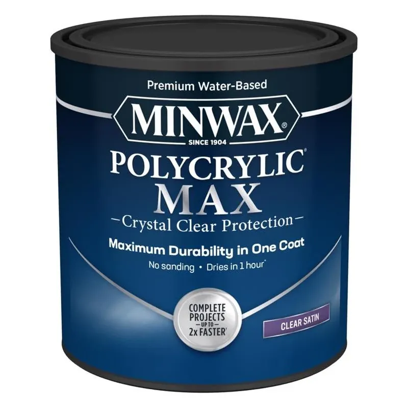 Premium Water‑based Polycrylic Satin Clear Finish – 1 qt