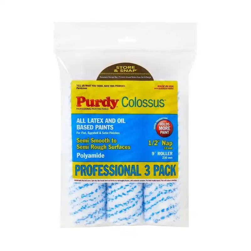 Colossus Polyamide Fabric 9 In. W X 1/2 In. Regular Paint Roller Cover 3 Pk