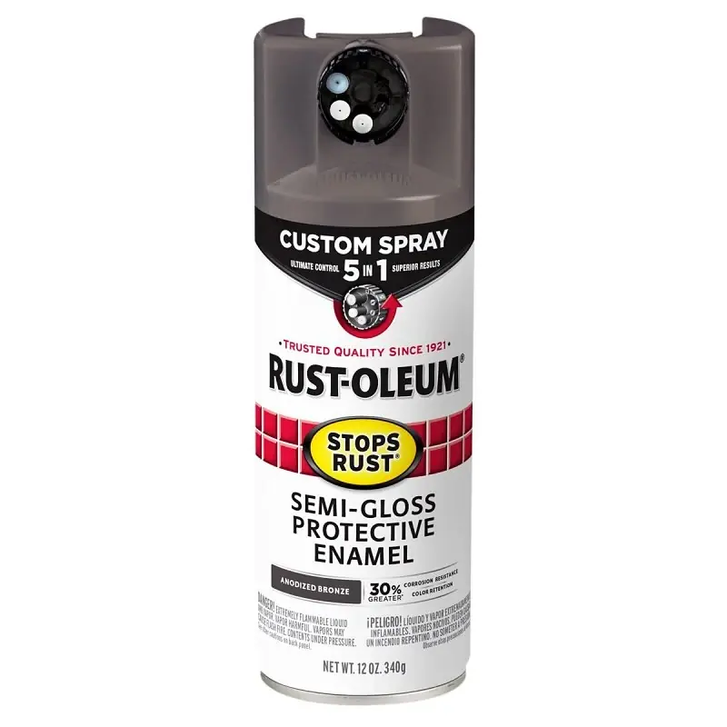 Stops Rust Custom Spray 5-in-1 Spray Paint, Semi-gloss Anodized Bronze, 12 Oz.