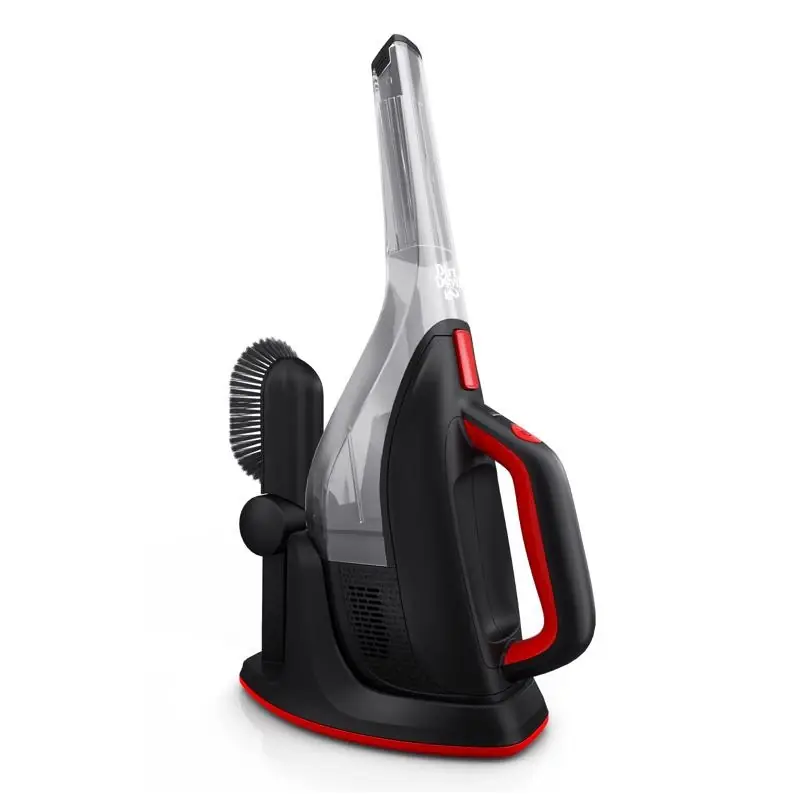 12v Cordless Hand Vacuum With Replaceable Filter, Black & Red