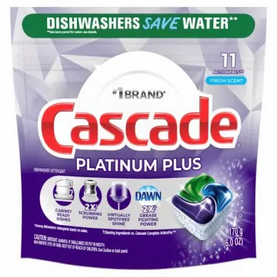 Platinum Plus Actionpacs Dishwasher Detergent Pods, Fresh Scent, 9-ct.