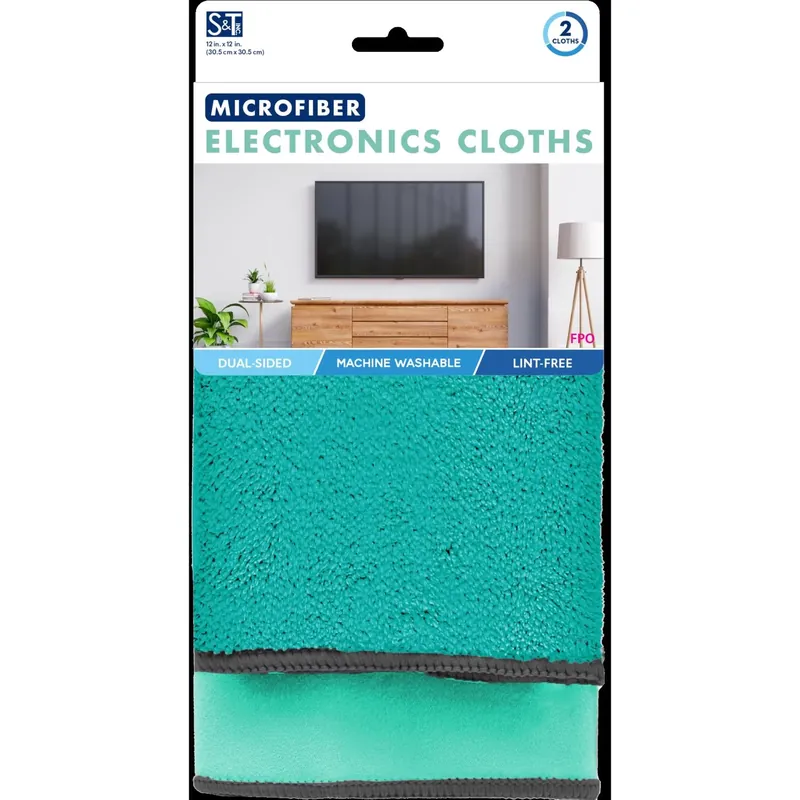 Microfiber Cleaning Cloth 12 In. W X 12 In. L 2 Pk
