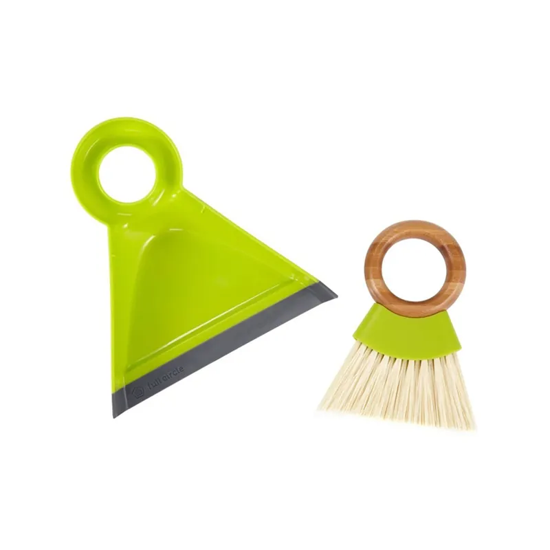 Mini Brush & Dust Pan Set, Green, 7 X 7-in.