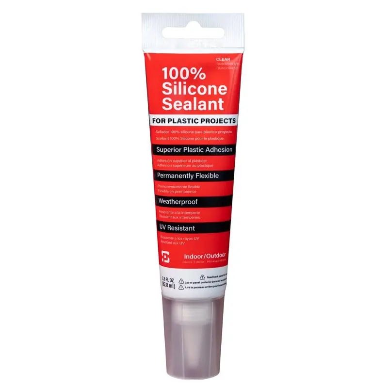 2.8 Oz. Clear 100% Silicone Sealant - Indoor/outdoor, Permanently Flexible