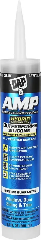 Amp Advanced All-purpose Sealant, Clear, 9-oz.