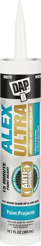 Alex Ultra White Elastomeric Acrylic Latex All Purpose Waterproof Sealant 10.1 Oz