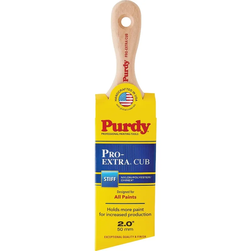Pro Extra Cub Paint Brush, Holds More Paint, Short Handle, 2 In.