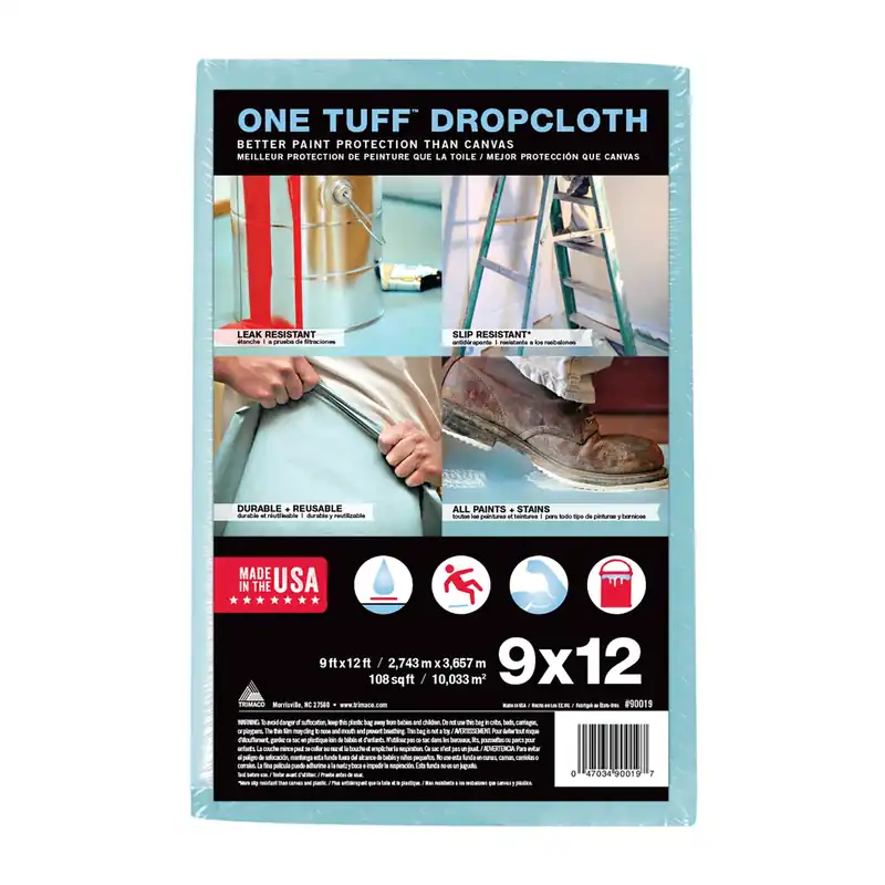 One Tuff 9 Ft. W X 12 Ft. L Professional Grade Polyester Drop Cloth 1 Pk