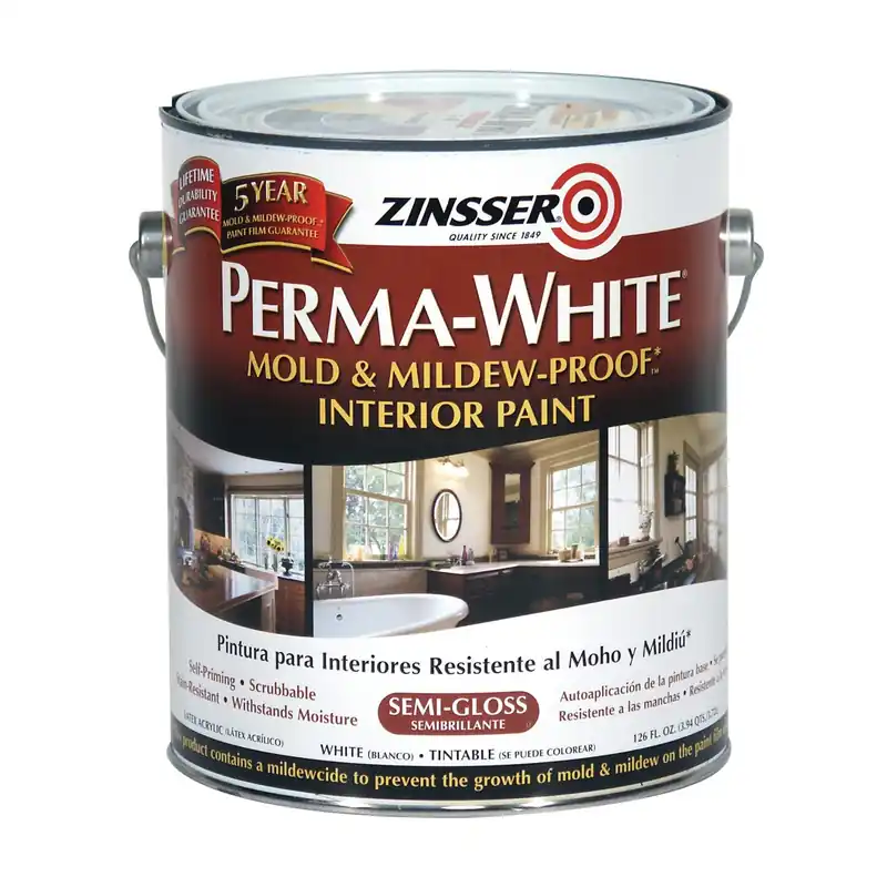Mold & Mildew Proof Interior Paint, White Semi-gloss, Gallon