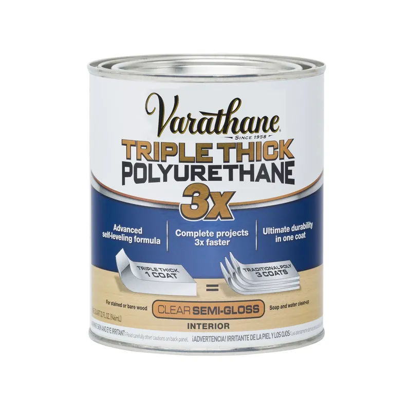 Triple Thick Polyurethane Wood Finish, Semi Gloss, Qt.