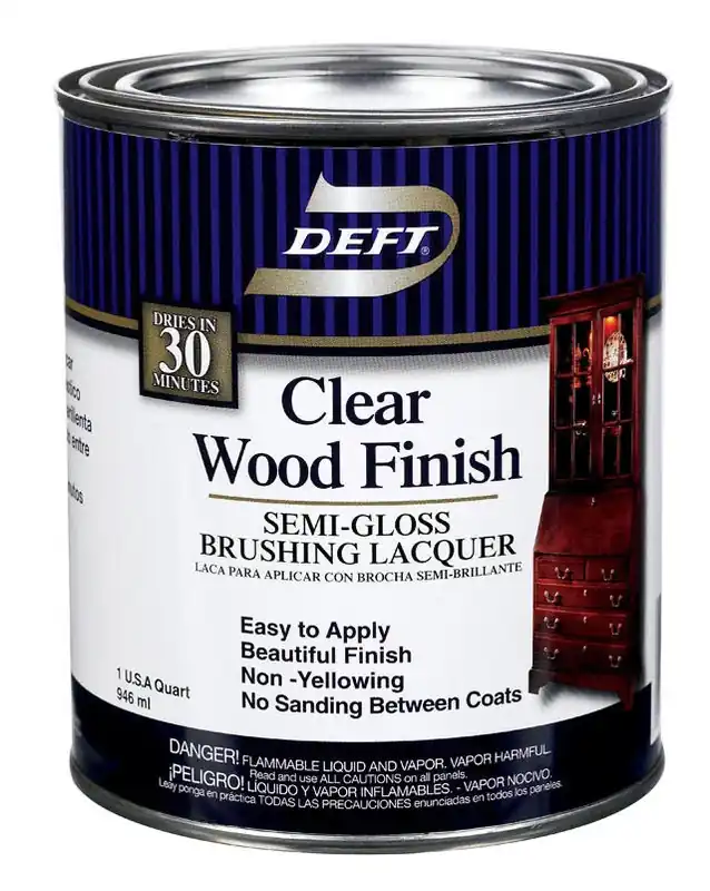 Wood Finish Brushing Lacquer, Clear Semi-gloss, 1 Qt.