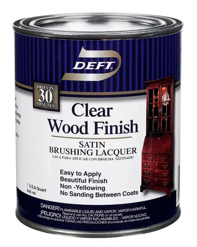 Wood Finish Brushing Lacquer, Clear Satin, 1 Qt.
