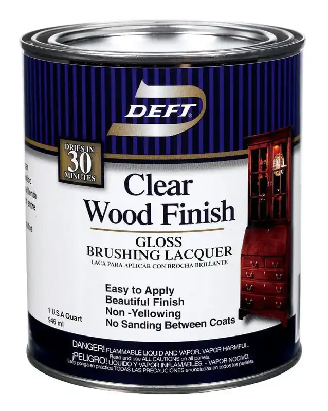 Wood Finish Brushing Lacquer, Clear Gloss, 1 Qt.