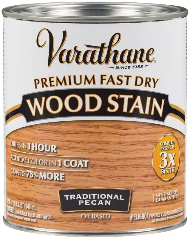 Fast Dry Interior Wood Stain, Oil-based, Traditional Pecan, 1-qt.