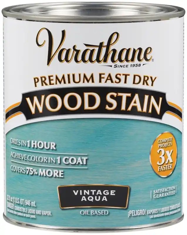 Fast Dry Interior Wood Stain, Oil-based, Vintage Aqua, 1-qt.