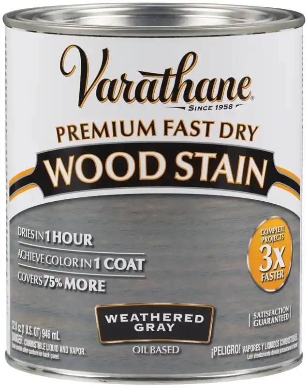 Fast Dry Interior Wood Stain, Oil-based, Weathered Gray, 1-qt.