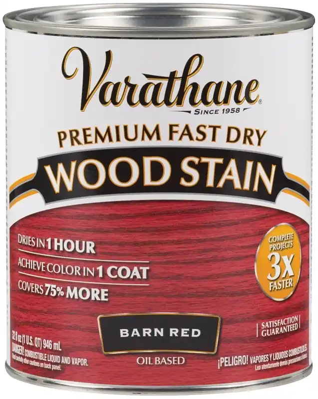 Fast Dry Interior Wood Stain, Oil-based, Barn Red, 1-qt.