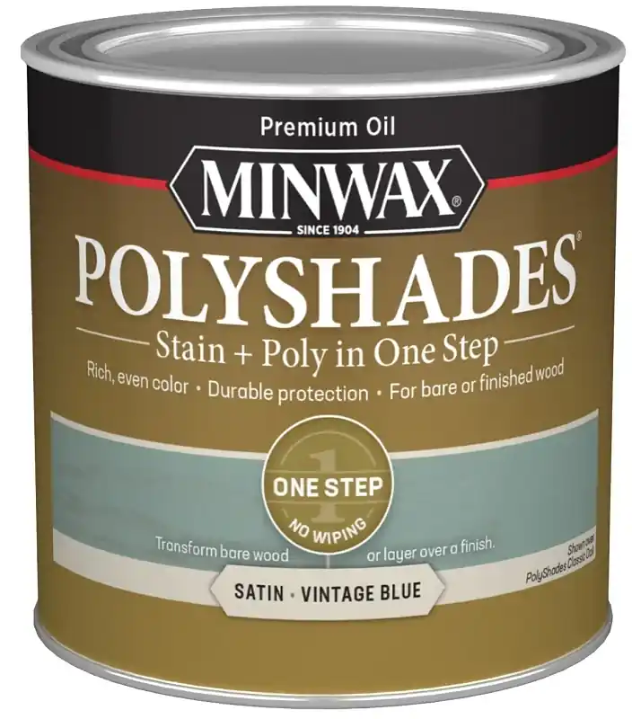 Polyshades Stain & Poly Finish, Satin Vintage Blue, 1/2 Pt.