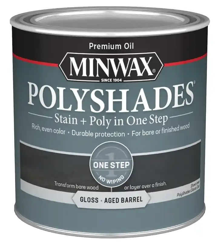 Polyshades Stain & Poly Finish, Gloss Aged Barrel, 1/2 Pt.