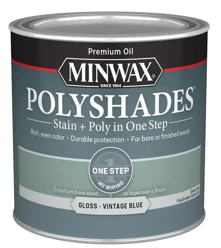 Polyshades Stain & Poly Finish, Gloss Vintage Blue, 1/2 Pt.