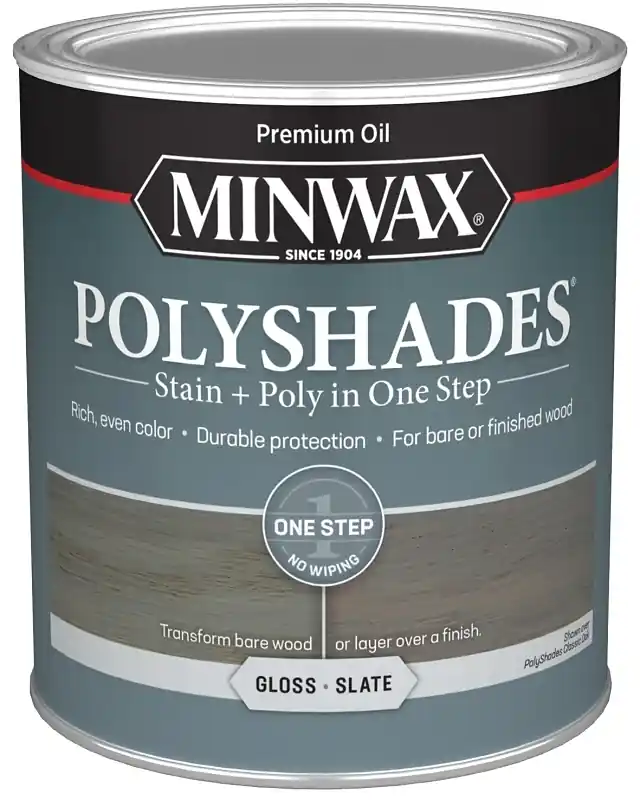 Polyshades Stain & Poly Finish, Gloss Slate, Qt.