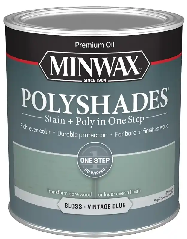 Polyshades Stain & Poly Finish, Gloss Vintage Blue, Qt.