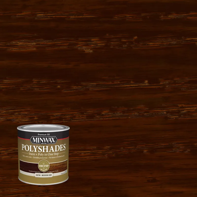 Polyshades Wood Stain, Mission Oak Satin, 1/2 Pt.