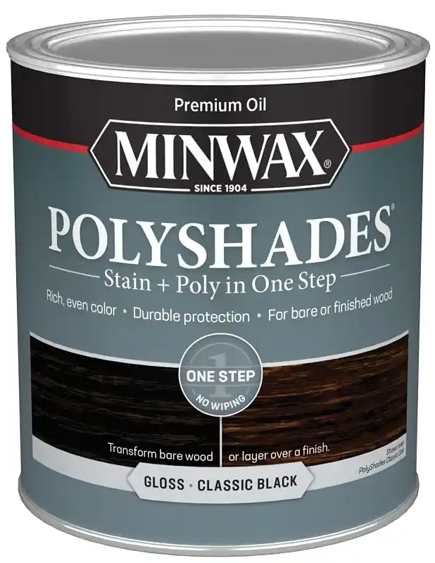 Polyshades Wood Stain, Classic Black Gloss, Qt.
