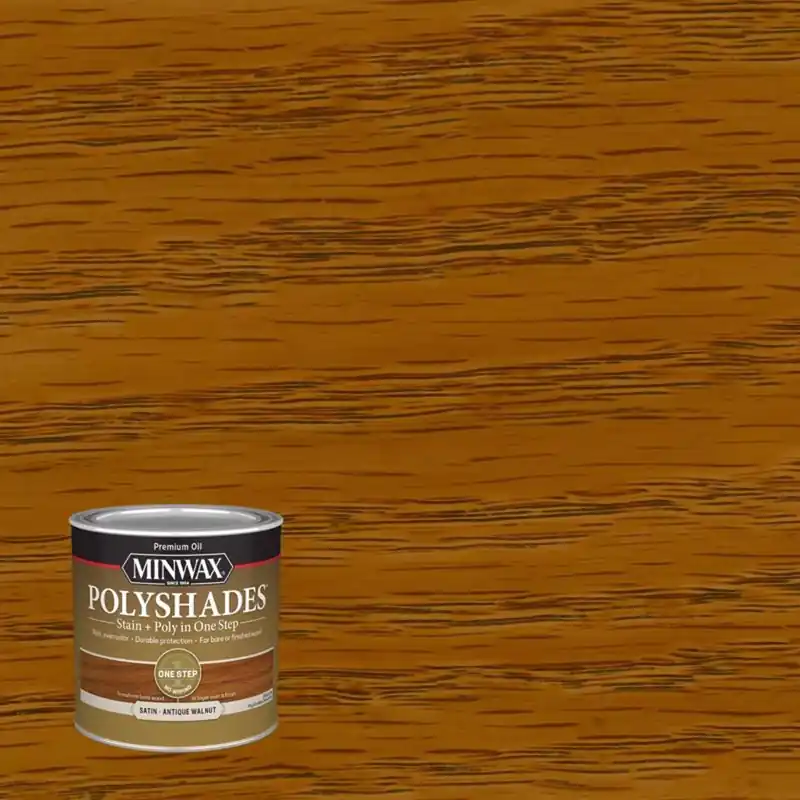 Polyshades Wood Stain, Satin Antique Walnut, 1/2 Pt.