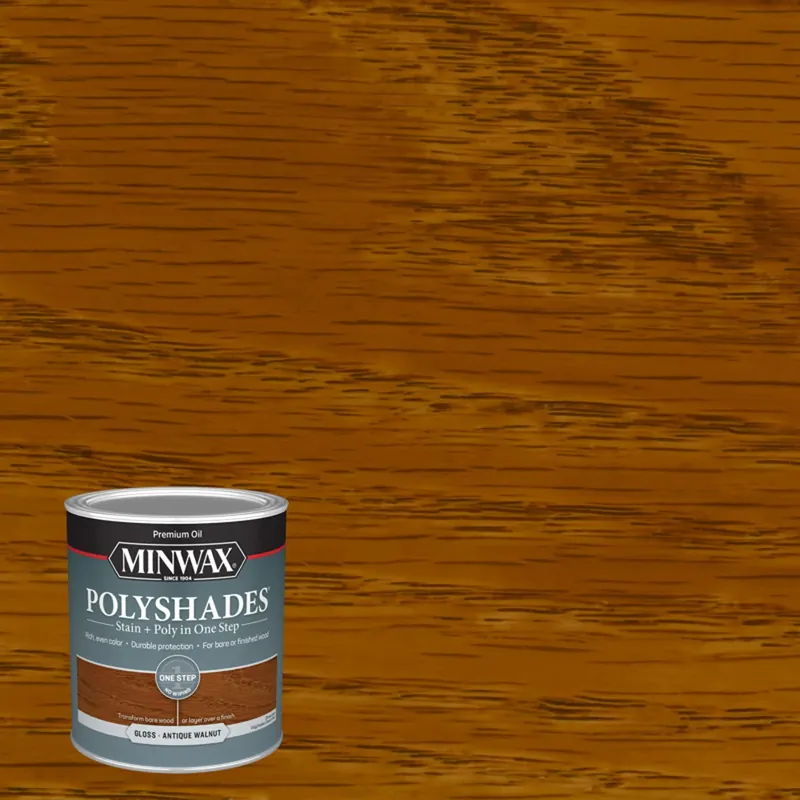 Polyshades Wood Stain, Gloss Antique Walnut, Qt.