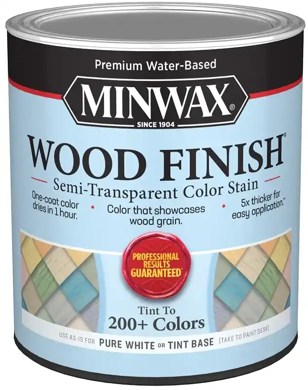 Wood Finish Stain, Water-based, Semi-transparent, White, 1-qt.
