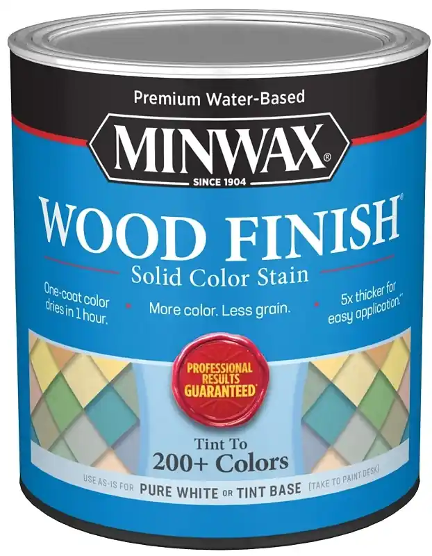 Wood Finish Stain, Water-based, Solid Color, White, 1-qt.