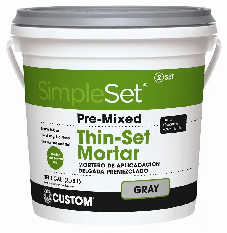 Pre-mixed Ceramic Tile Thin-set Mortar, Gray, Gallon