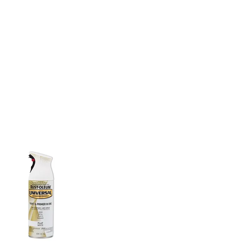 Universal Paint & Primer Spray Paint, White Flat, 12-oz.