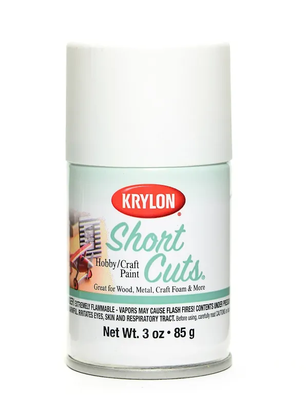 Short Cuts Flat White Spray Paint 3 Ounces - Versatile Indoor Use