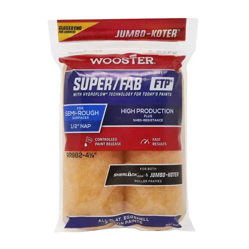 Super/fab Ftp Knit 4 1/2 In. W X 1/2 In. Jumbo Paint Roller Cover 2 Pk