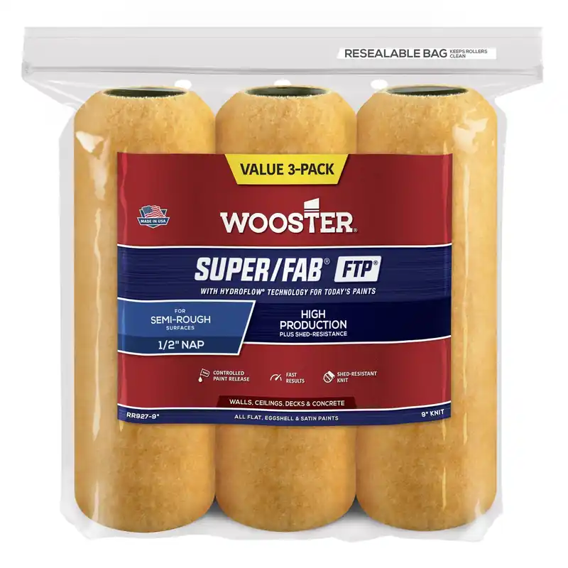 Super/fab Synthetic Blend 9 In. W X 1/2 In. Paint Roller Cover 3 Pk