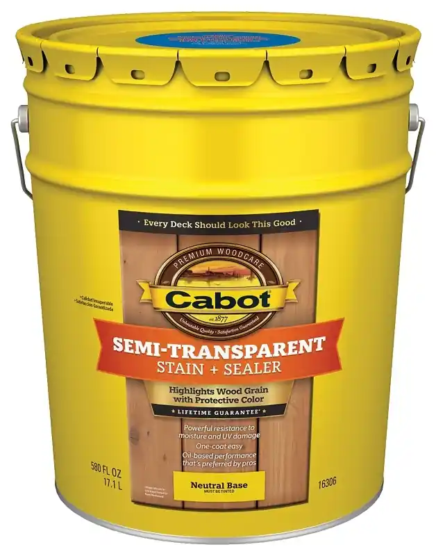 Deck & Siding Stain, Semi-transparent, Voc, Neutral Base, 5-gallons