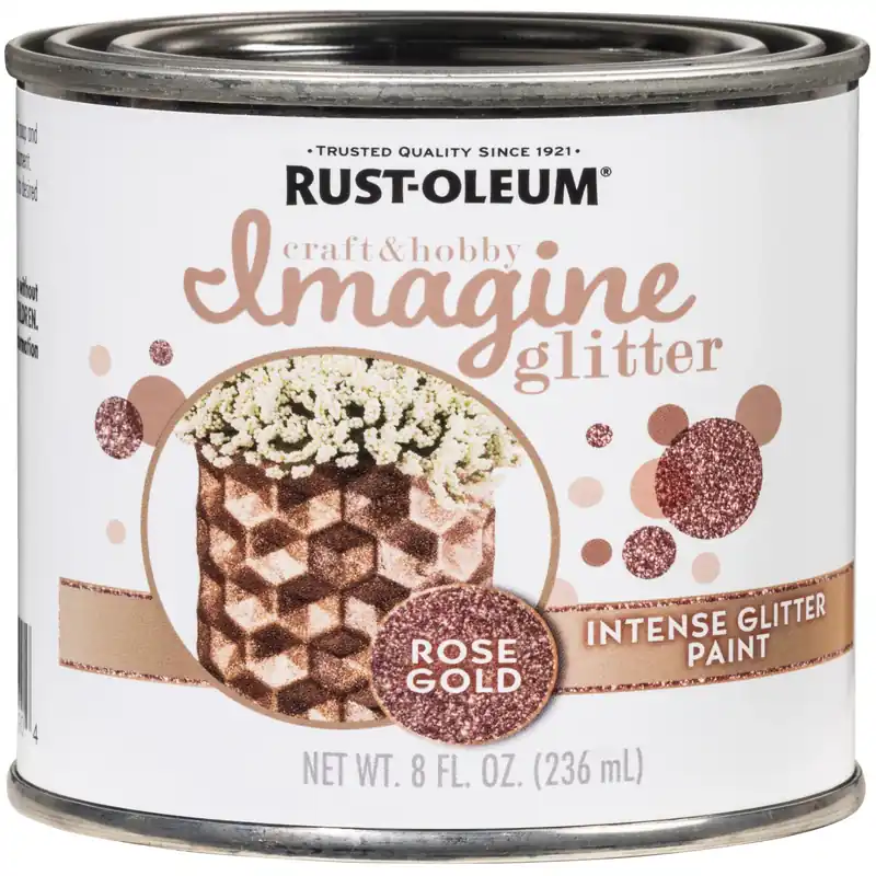 Imagine Glitter Rose Gold Water-based Glitter Paint Interior 8 Oz