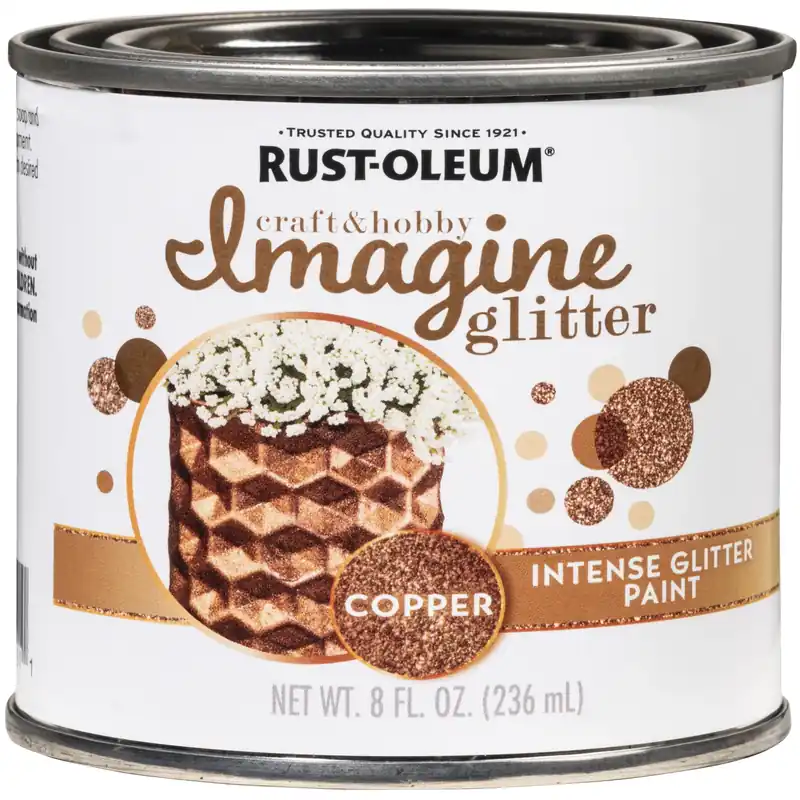 Imagine Glitter Copper Water-based Glitter Paint Interior 8 Oz