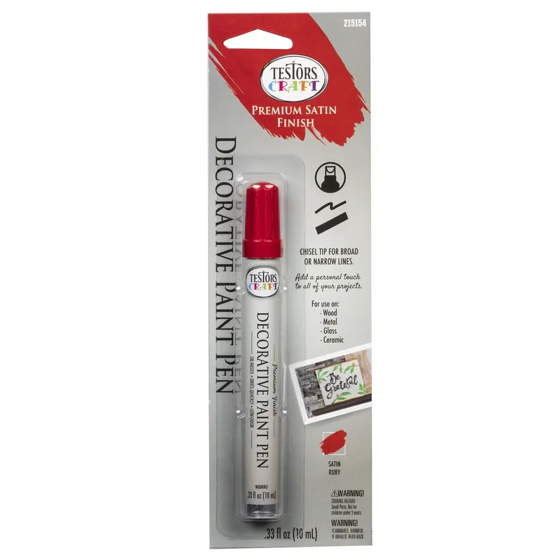Craft Satin Ruby Decorative Paint Pen 0.33 Oz For Interior Use