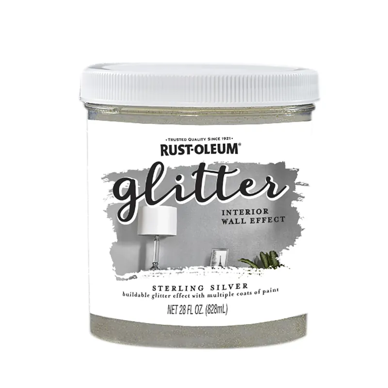 Glitter Sterling Silver Water-based Glitter Paint Interior 28 Oz