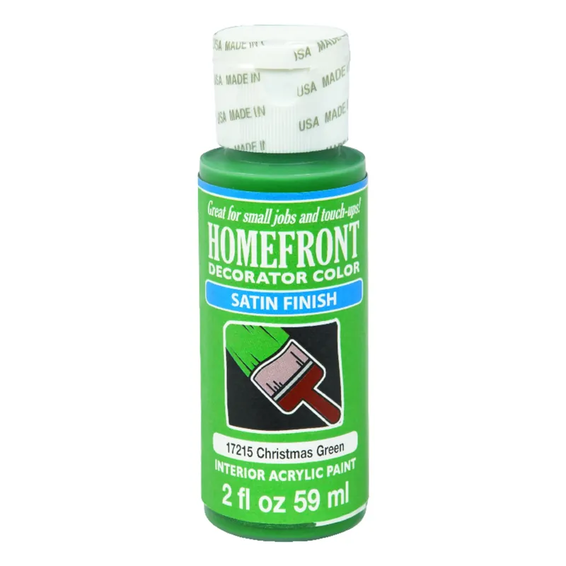 Satin Christmas Green Hobby Paint 2 Oz - Multi-surface, Uv Resistant